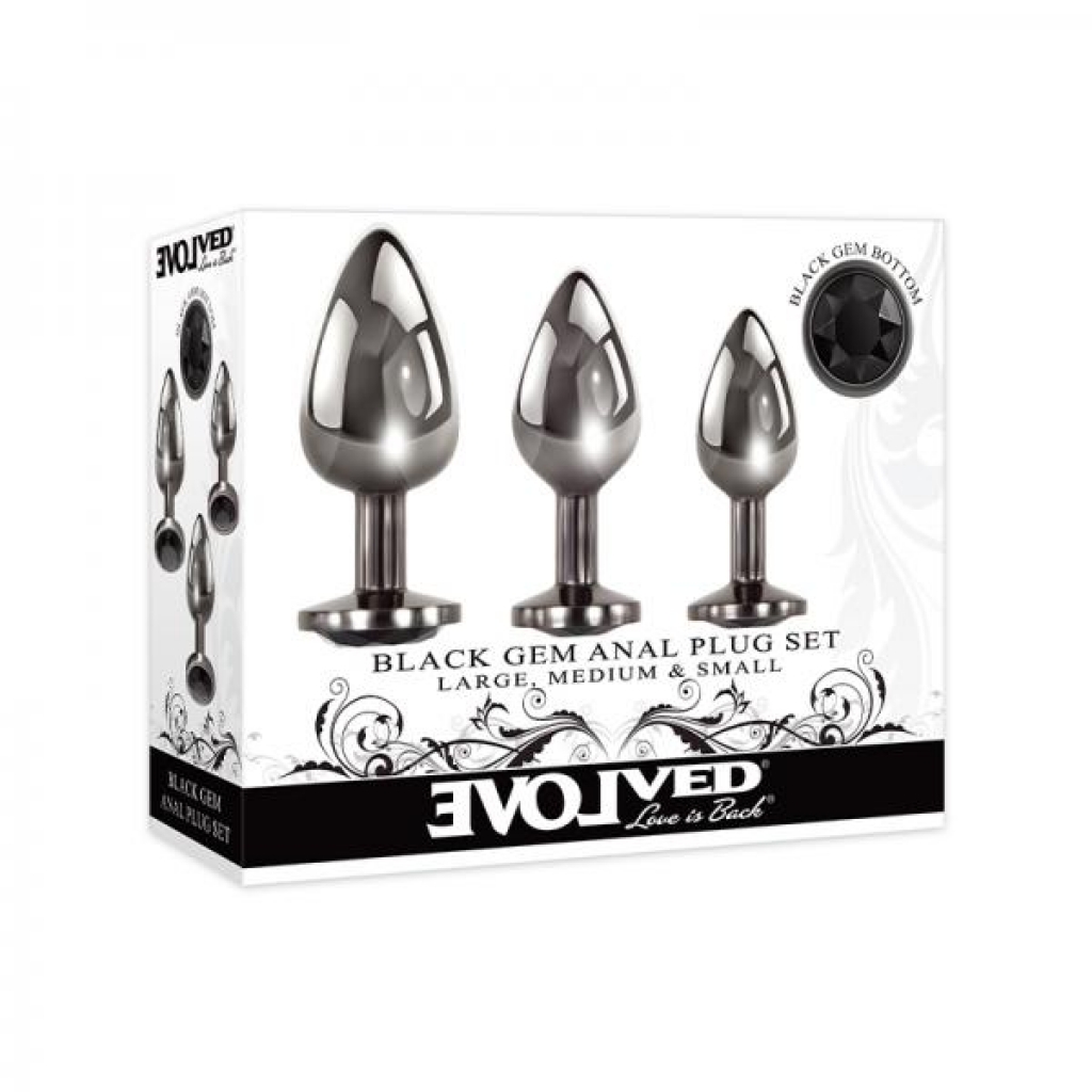 Evolved Black Gem Anal Plug Set 3 Pc - Evolved