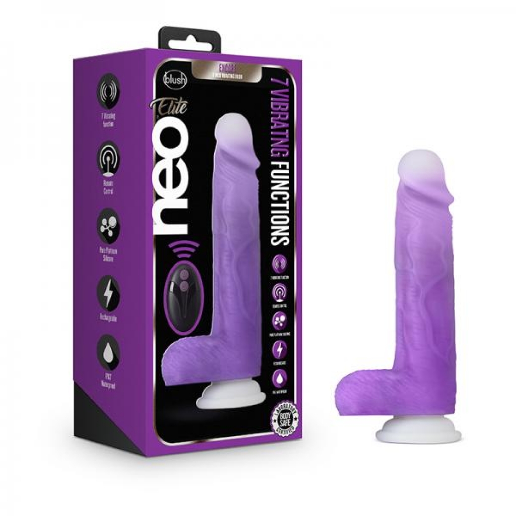 Neo Elite Encore Vibrating Dildo - 8-inch Purple