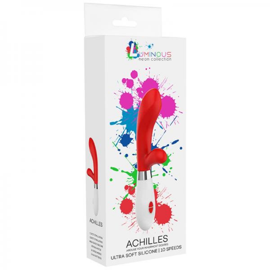 Luna Neon Achilles Ultra-soft Silicone Dual Stimulator Red - Shots