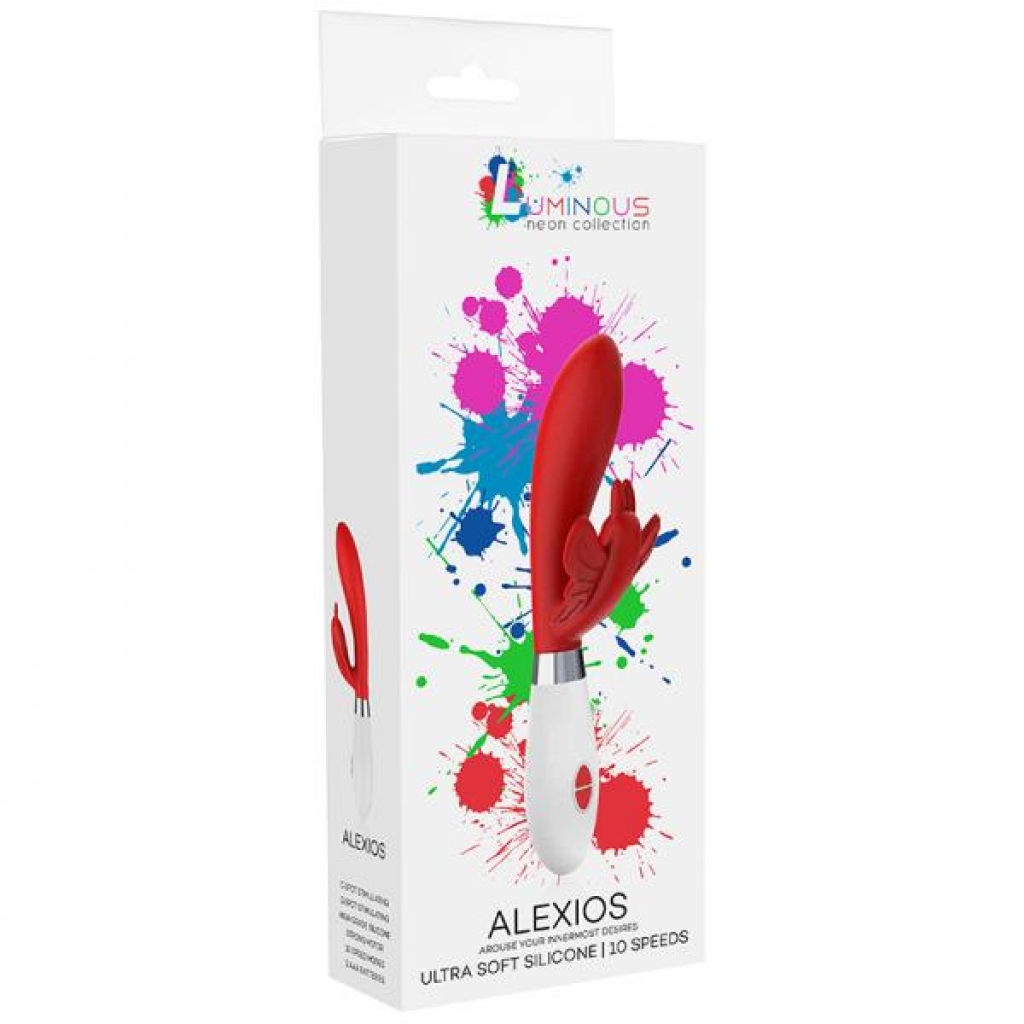 Luna Neon Alexios Ultra-soft Silicone Dual Stimulator Red - Shots