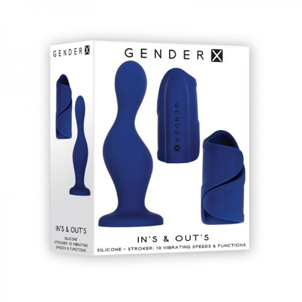 Gender X In's & Out's Dildo And Stroker Blue - Gender X