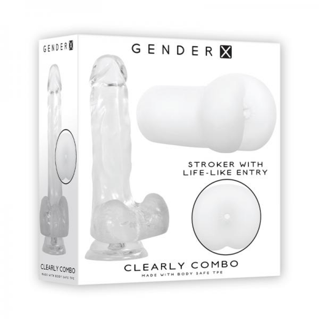 Gender X Clearly Combo Dildo And Stroker Clear - Gender X