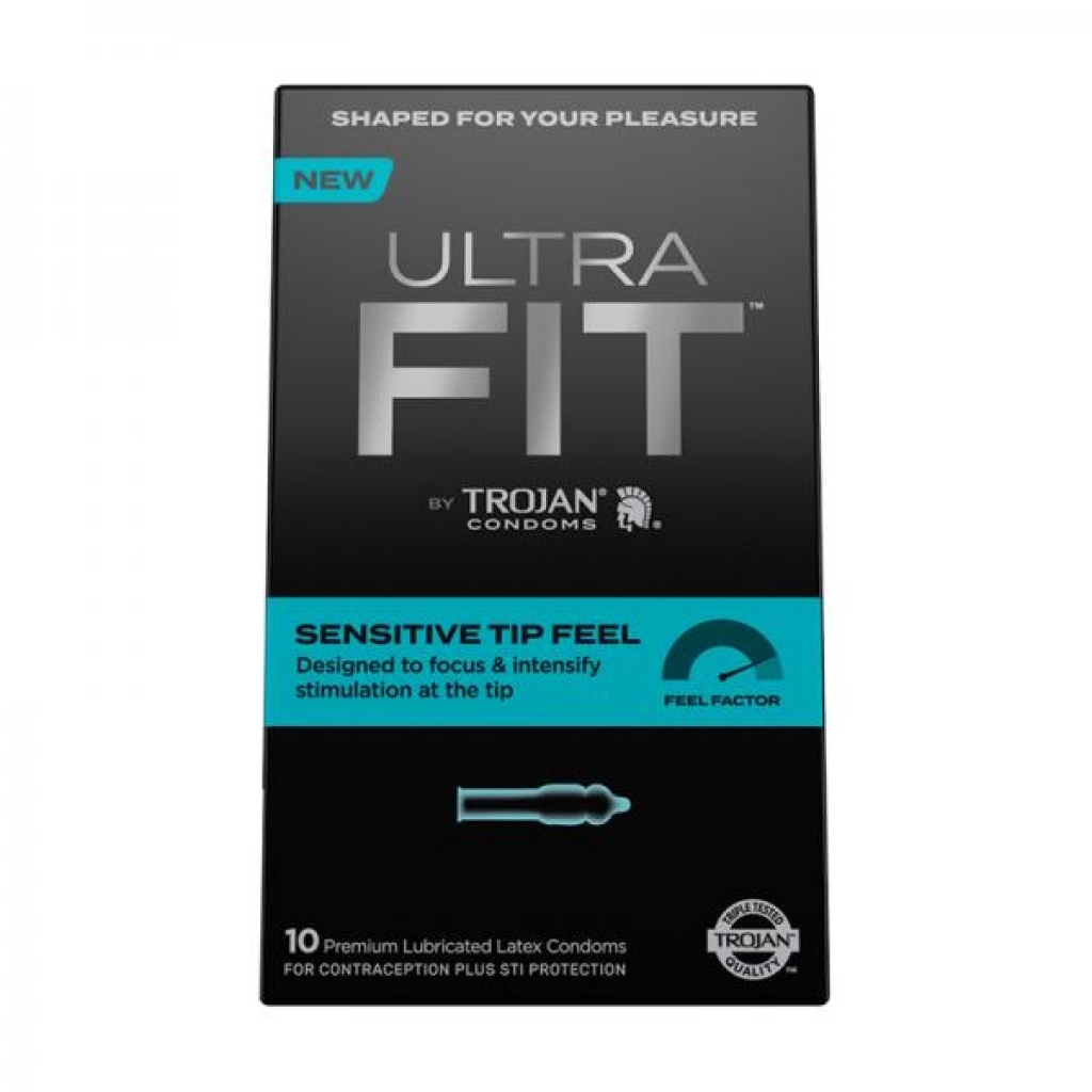 Trojan Ultrafit Sensitive Tip Feel 10 Ct. - Paradise Marketing