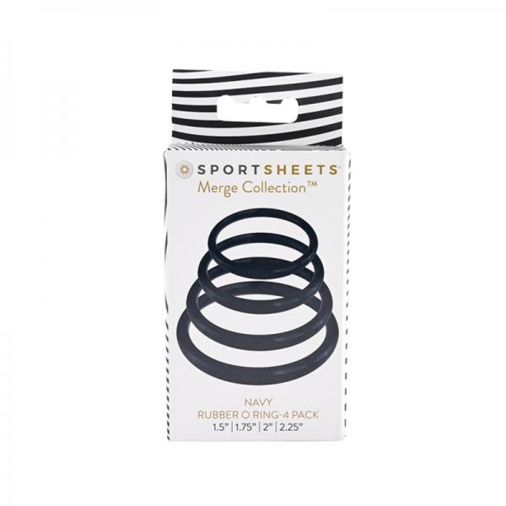 Merge Navy O-ring 4-pack - Sportsheets