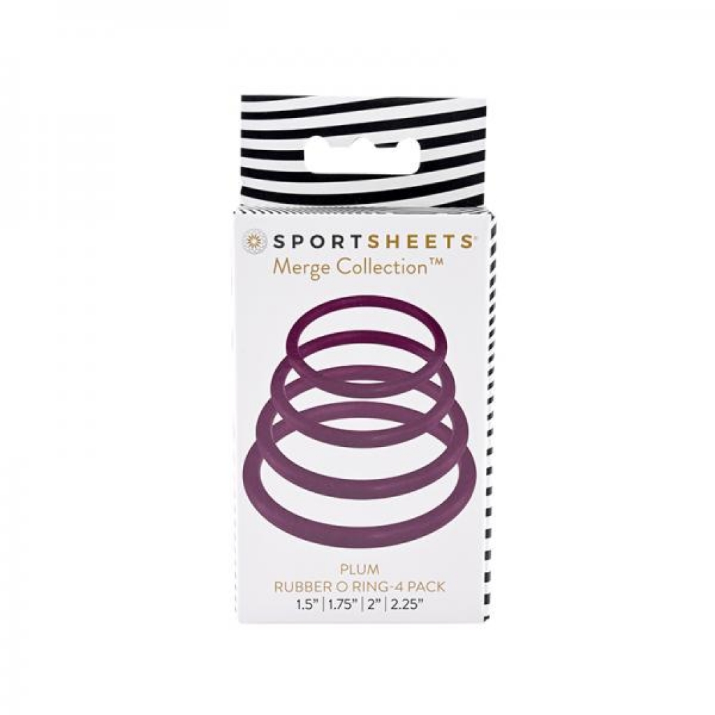 Merge Plum Rubber O-ring 4-pack - Sportsheets