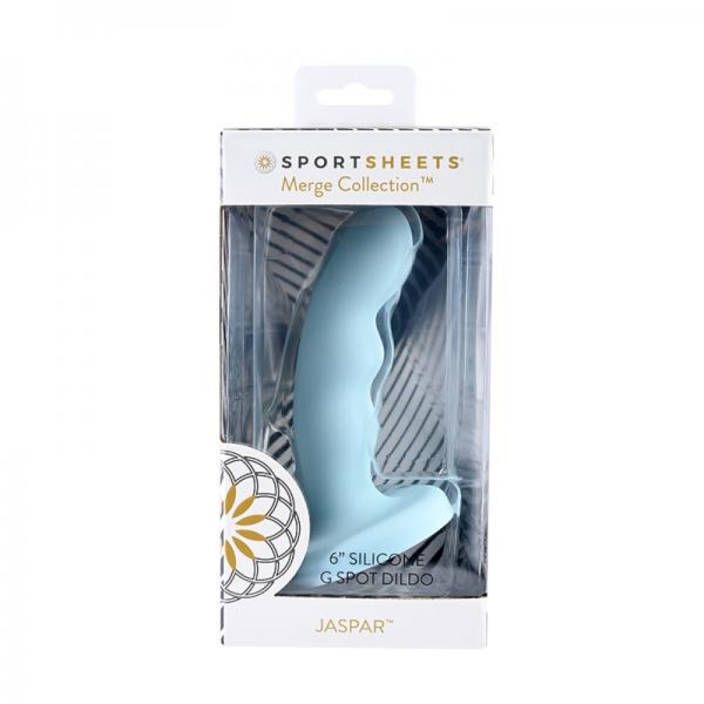 Merge Jaspar 6 In. Suction Cup G-spot Dildo Aqua - Sportsheets