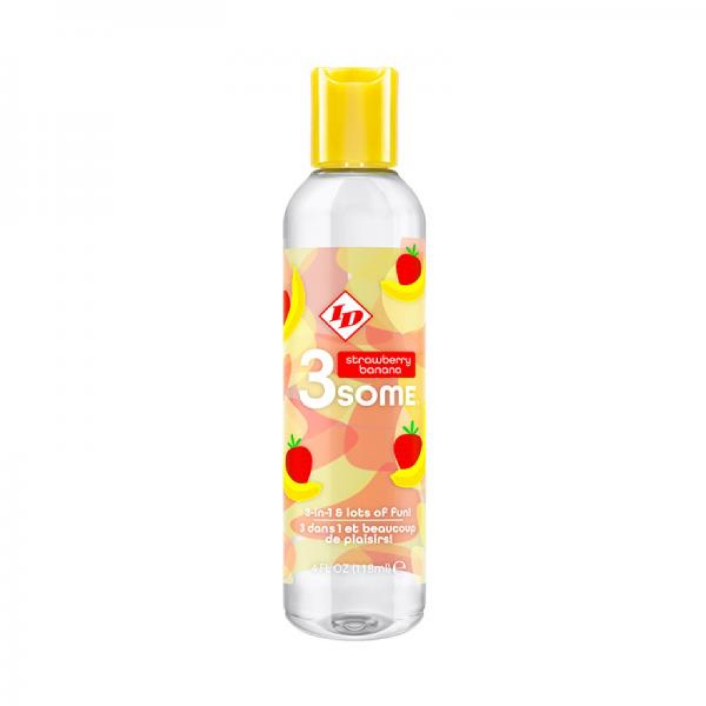 3some Strawberry Banana Water-based Lube - 2oz Variety 4pk