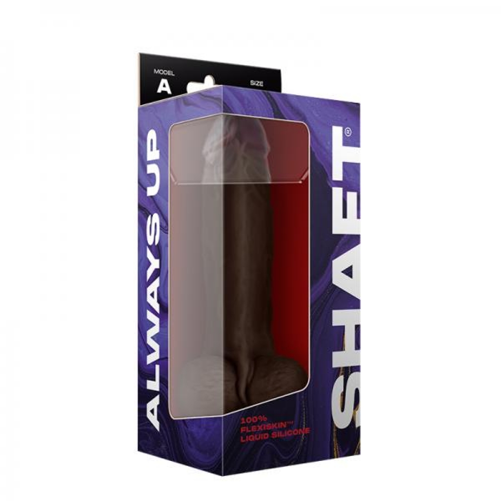 Shaft Model A Liquid Silicone Dong with Balls 9.5 In - Mahogany