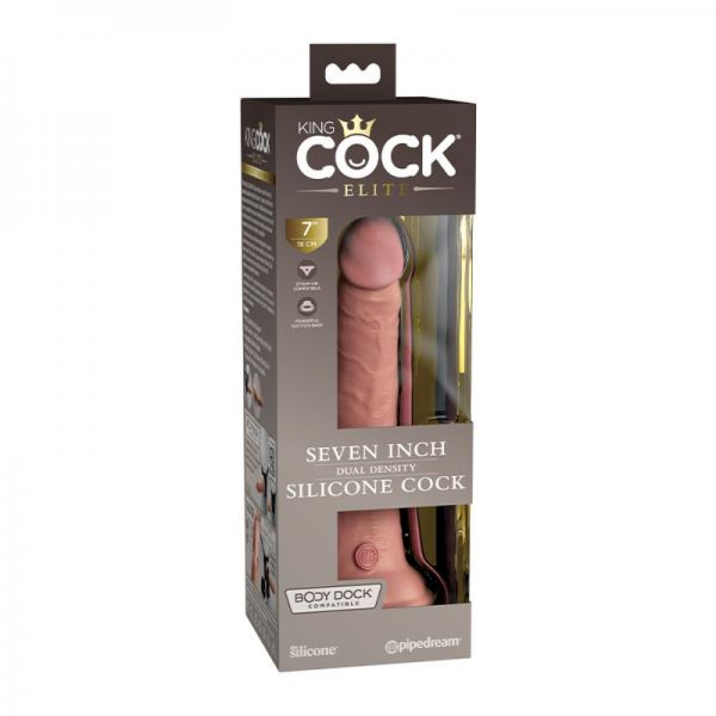 King Cock Elite Silicone Dual-density Cock 7 In. Light - Pipedream