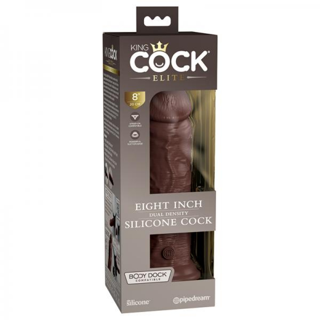 King Cock Elite Silicone Dual-density Cock 8 In. Brown - Pipedream