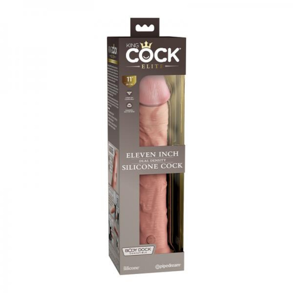 King Cock Elite Silicone Dual-density Cock 11 In. Light - Pipedream