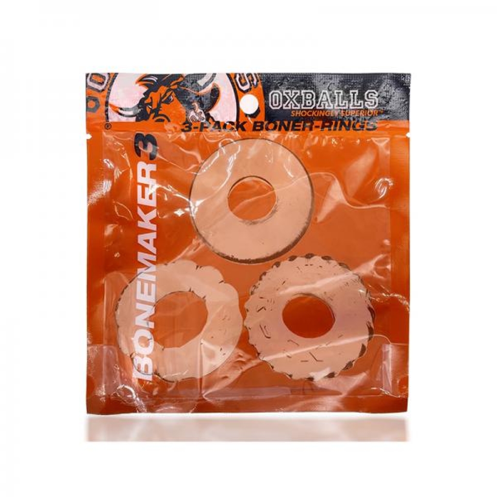 Bonemaker 3-Pack Cockring Kit - Clear