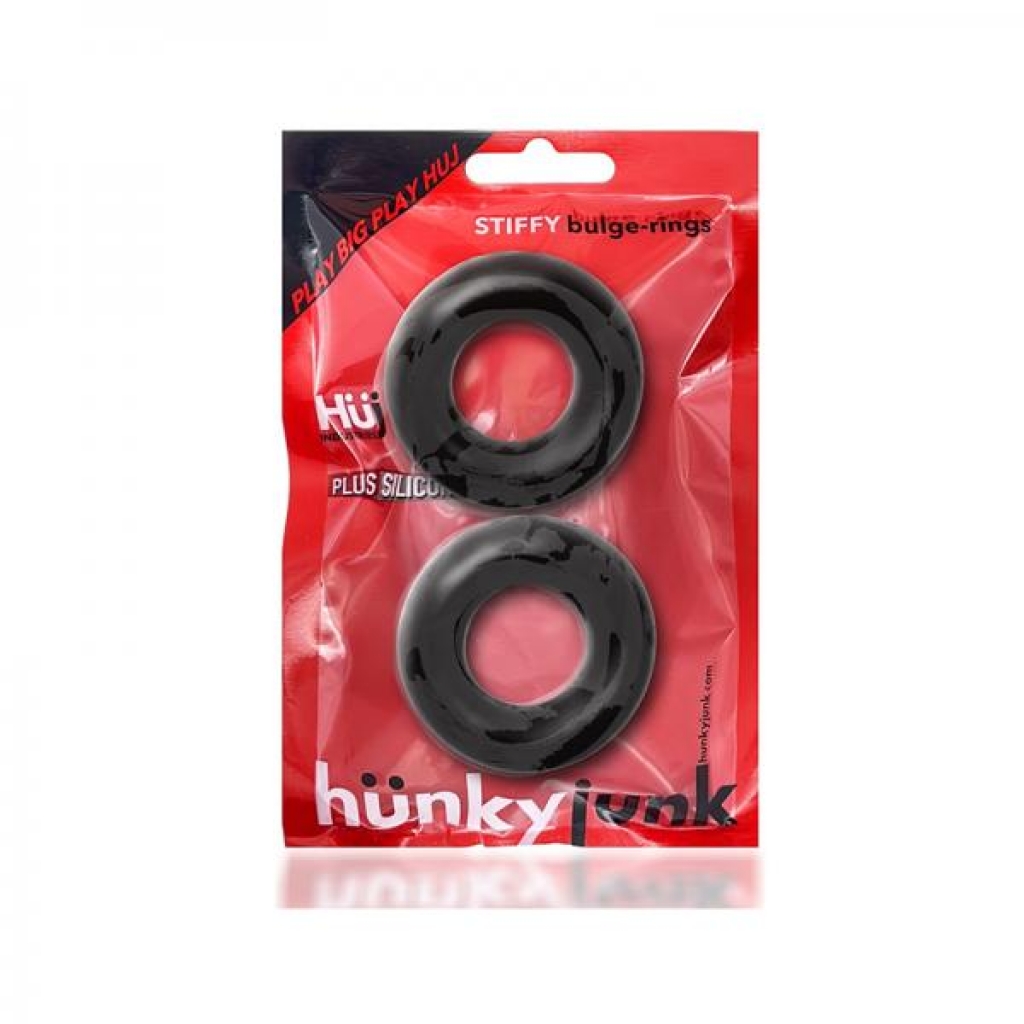 Oxballs Stiffy 2-pack Bulge Cockrings Silicone Tpr Tar Ice - Oxballs