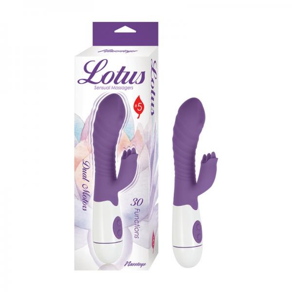 Lotus Sensual Massagers #5 Dual Stimulator Silicone Purple - Nasstoys