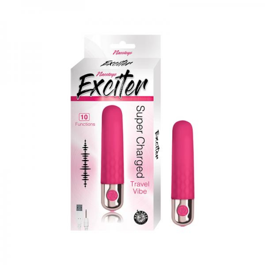 Exciter Travel Vibe Rechargeable Silicone Pink - Nasstoys