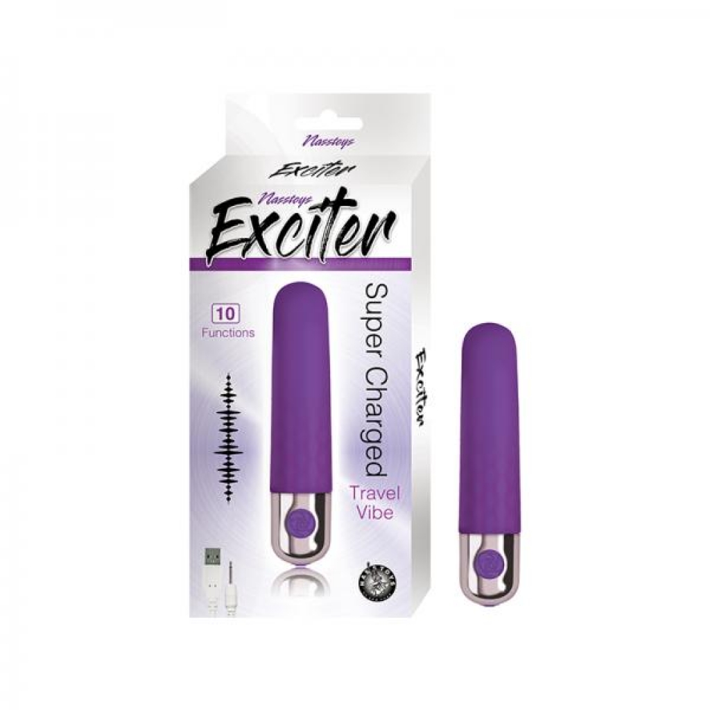 Exciter Travel Vibe Rechargeable Silicone Purple - Nasstoys