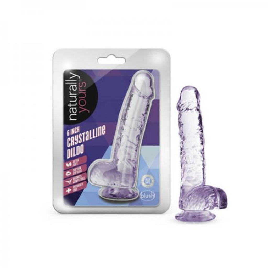 Naturally Yours Crystalline 6 In. Dildo - Amethyst