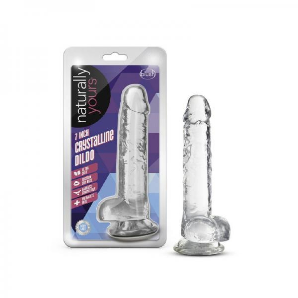 Naturally Yours Crystalline Dildo 7 In. Diamond - Blush