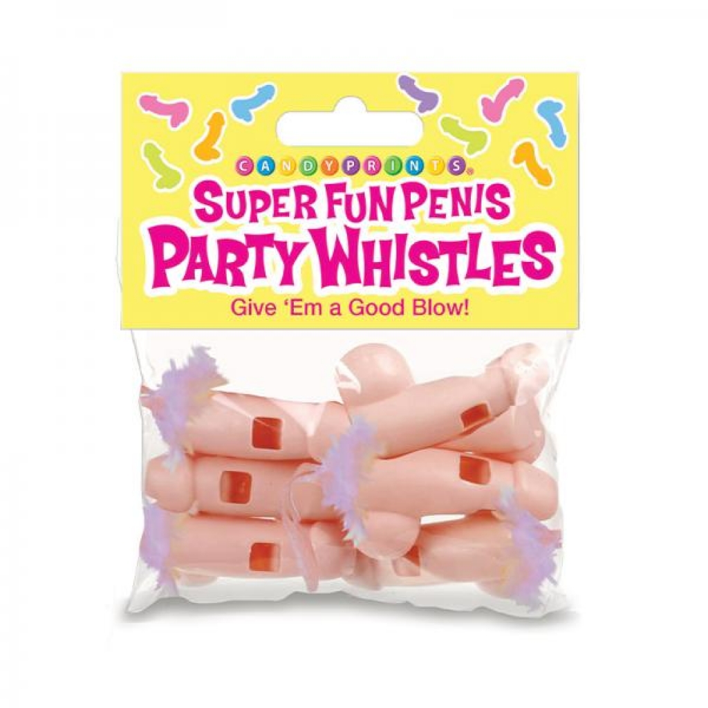 Super Fun Penis Party Whistles 6-pack - Little Genie Productions