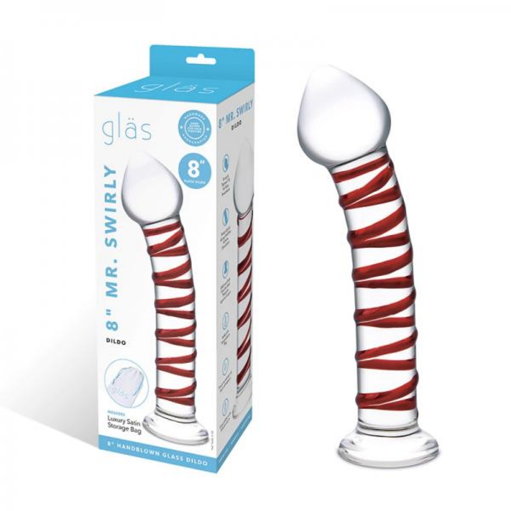 Glas Mr. Swirly Glass Dildo 8 In. - Electric Eel