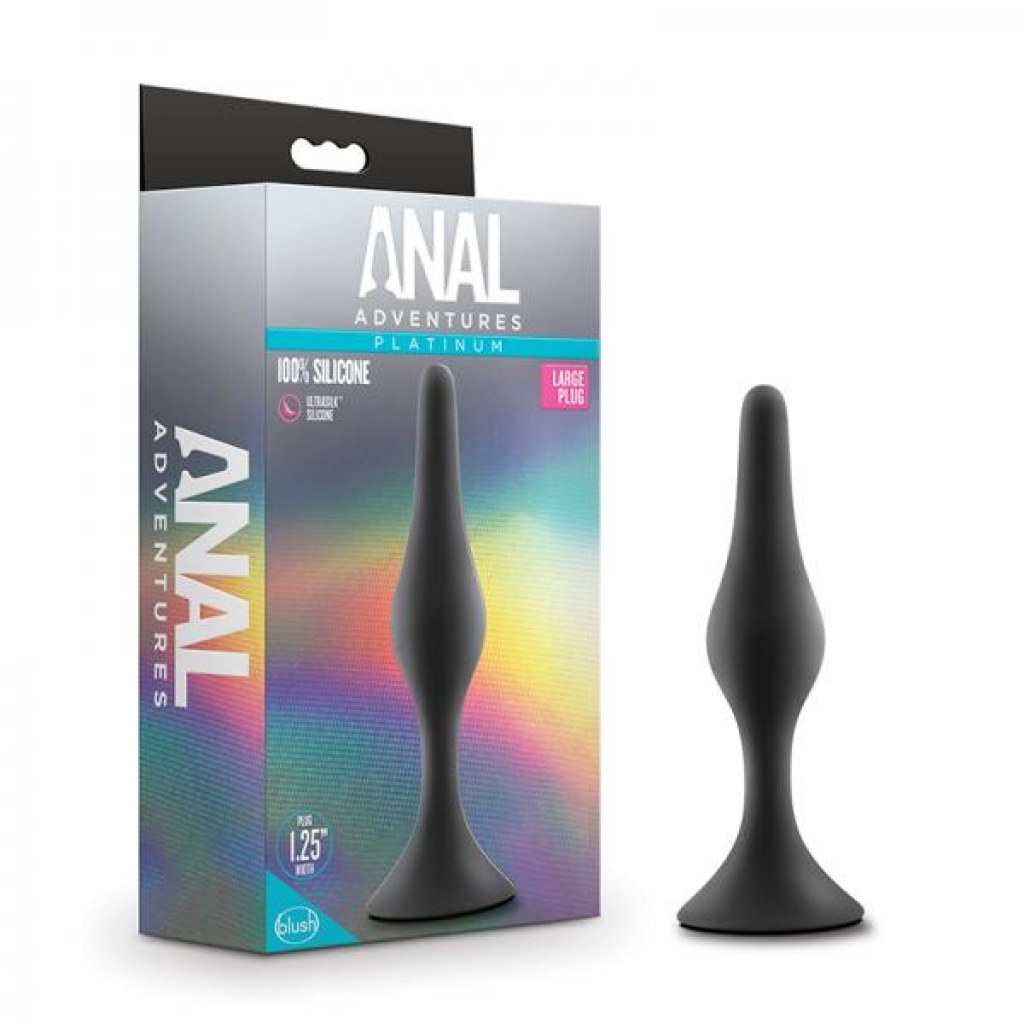 Anal Adventures Platinum Silicone Beginner Plug - Large Black