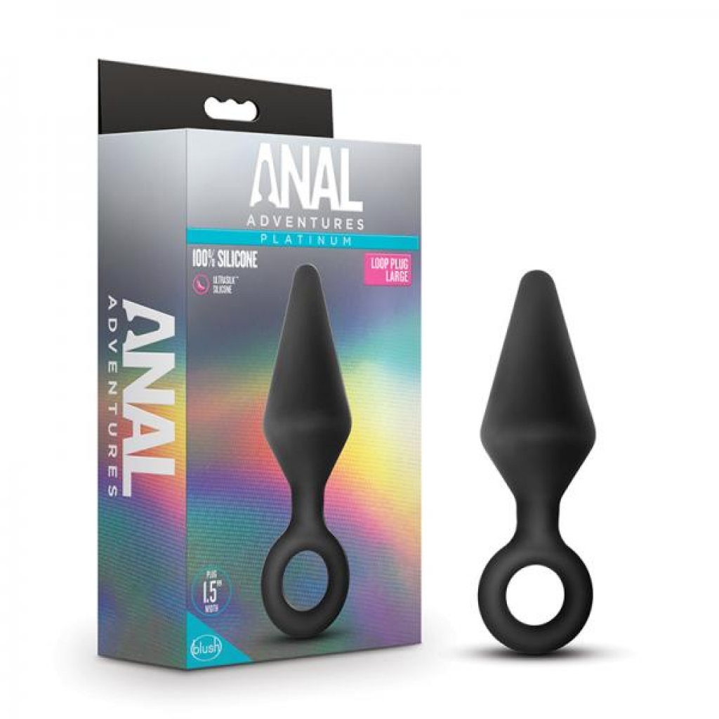 Anal Adventures Platinum Silicone Loop Plug - Large - Black