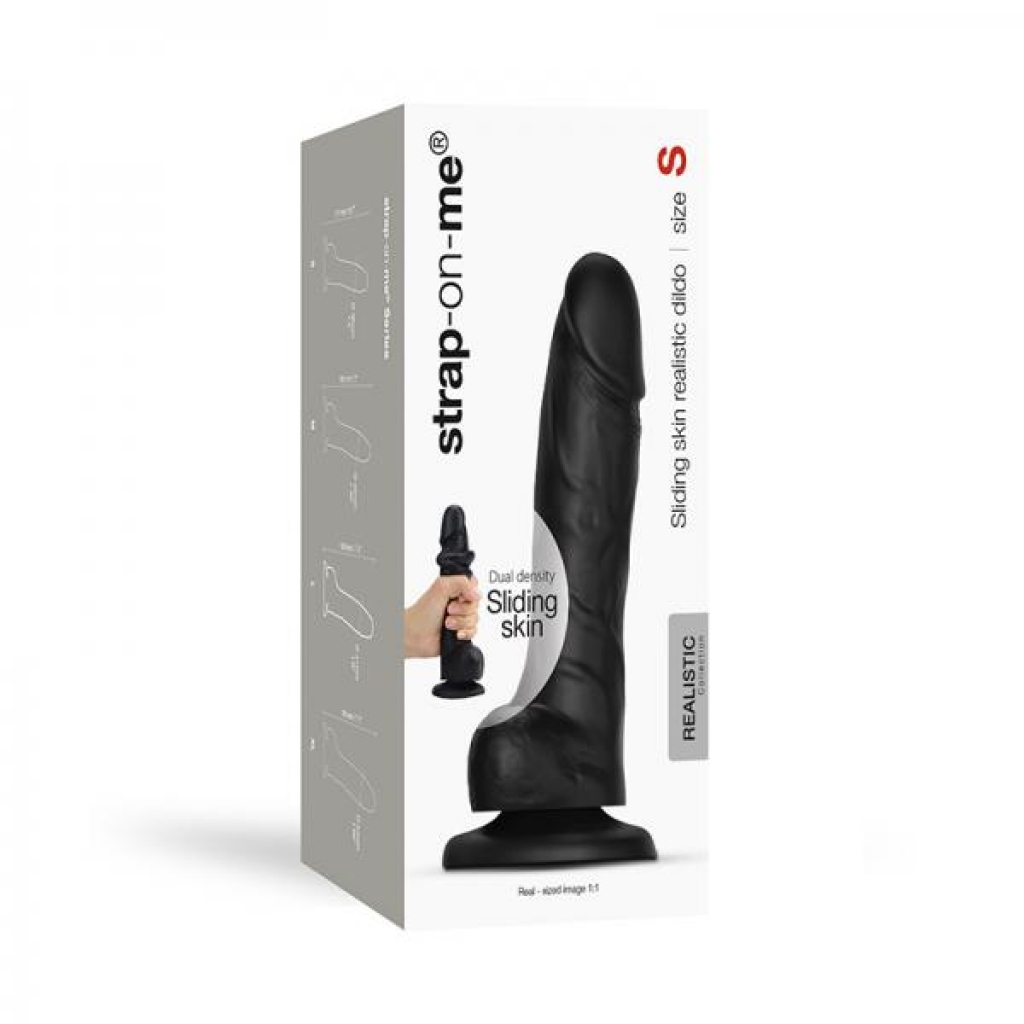 Strap-on-me Sliding Skin Realistic Dual-density Dildo Black S - Lovely Planet