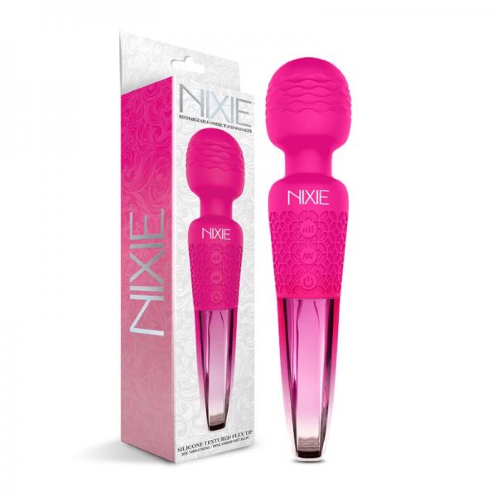 Nixie Rechargeable Wand Massager Pink Ombre Metallic - Global Novelties Llc