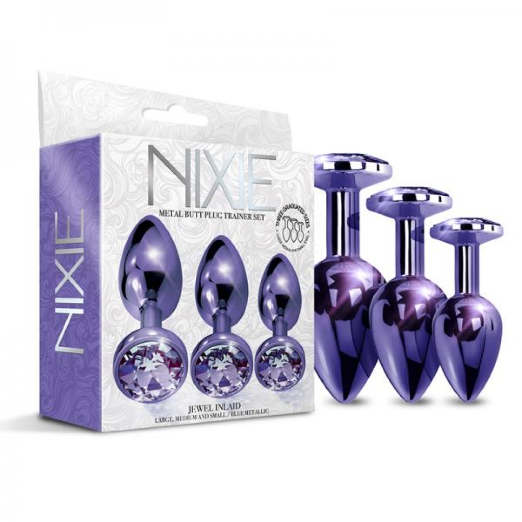 Nixie Metal Butt Plugtrainerset 3-piece Purple Metallic - Global Novelties Llc