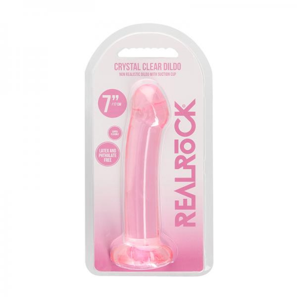 Realrock Crystal Clear Dildo - 6.7 Inch Pink