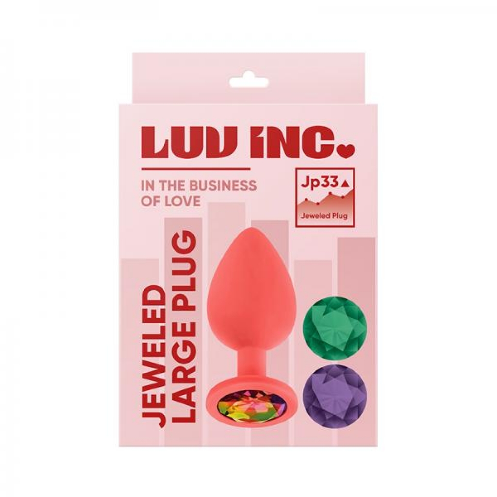 Luv Inc JP33 Jeweled Large Plug - Coral