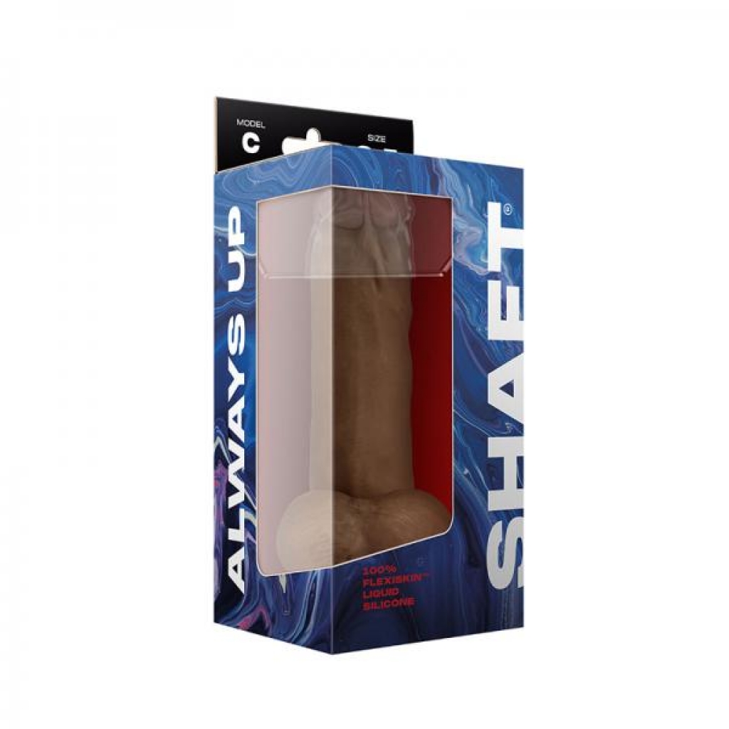 Shaft Model C 8.5 In. Dual Density Silicone Dildo With Balls & Suction Cup Oak - Vvole