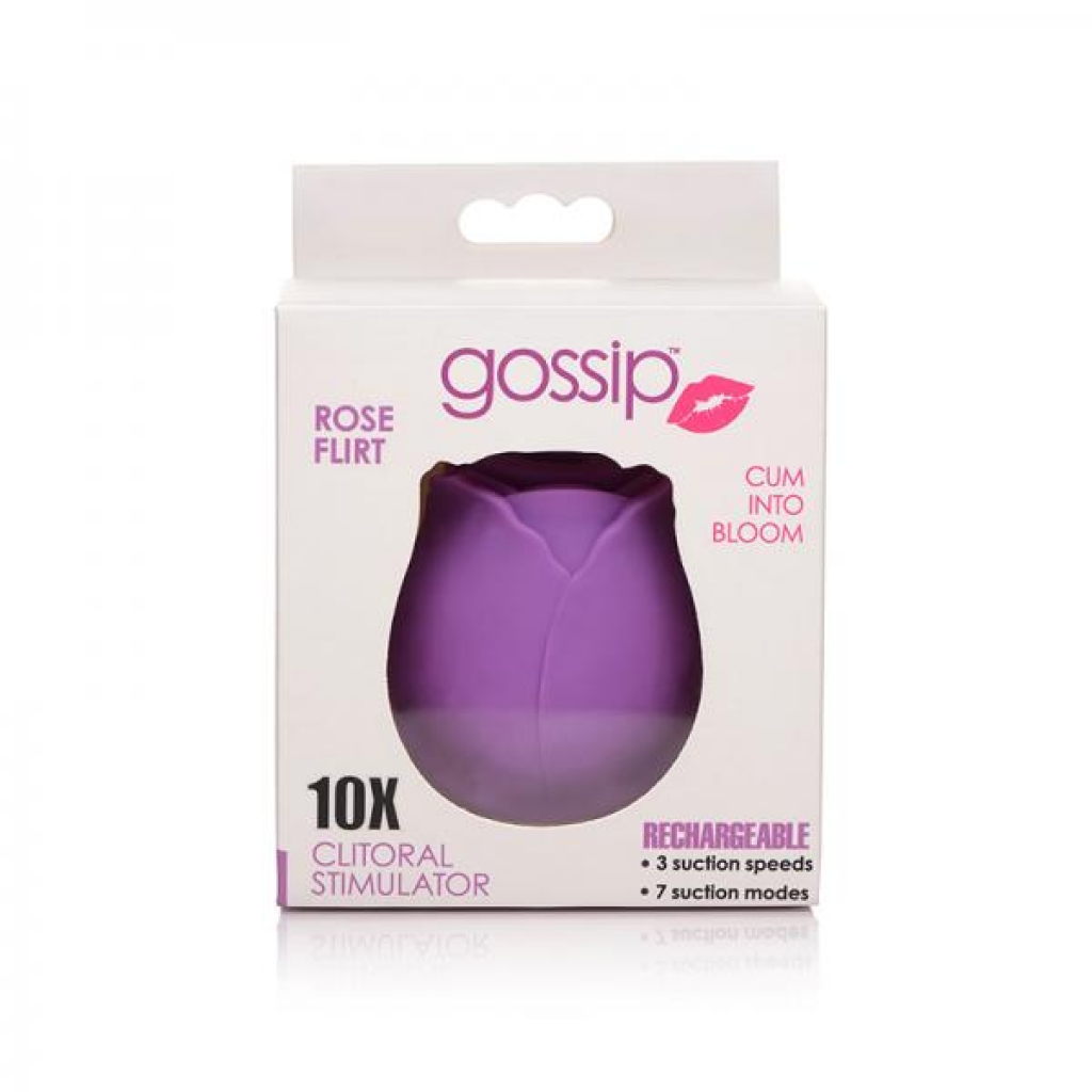 Gossip Cum Into Bloom Clitoral Vibrator Rose Flirt Silicone Violet - Curve Novelties