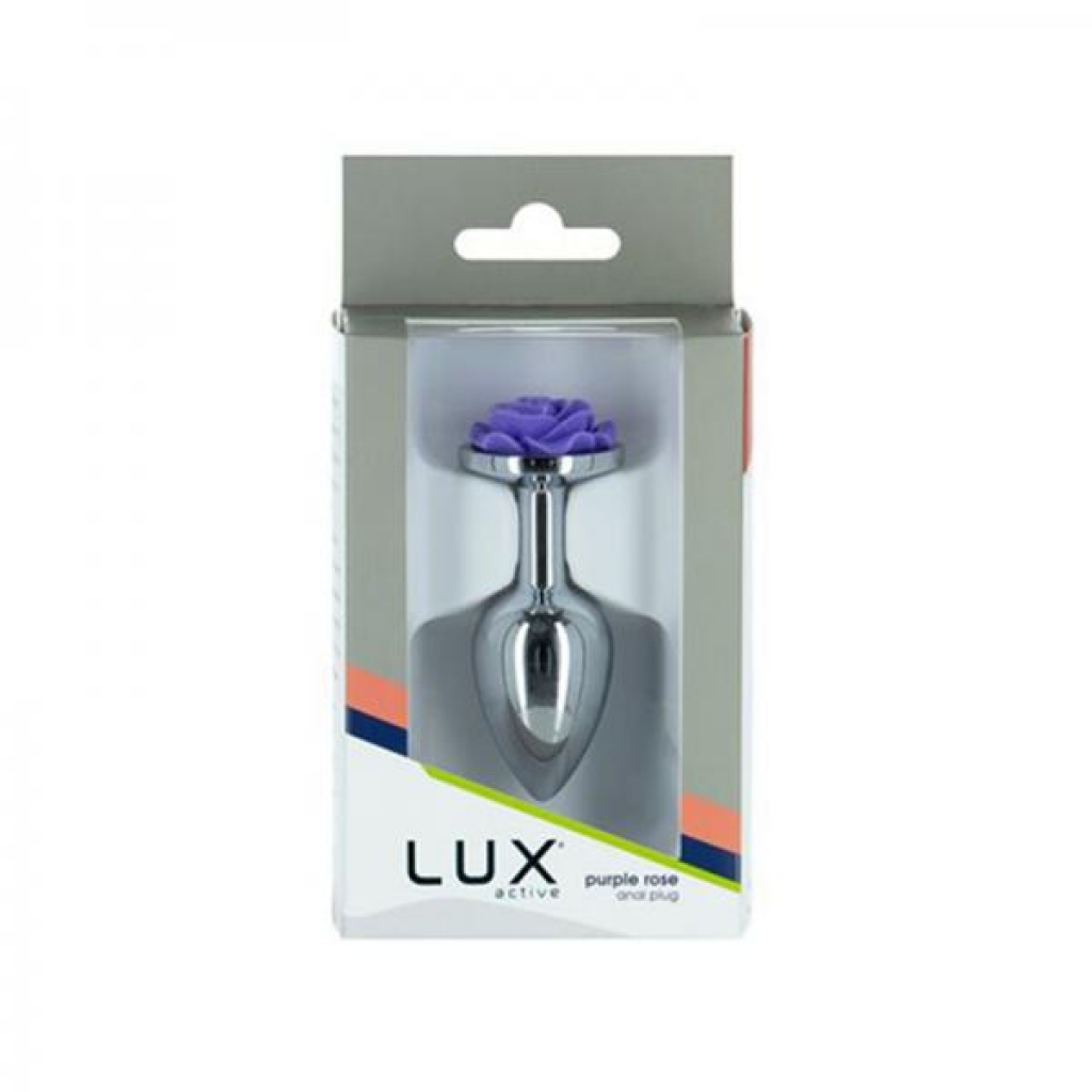 Lux Active Rose Metal Butt Plug 3 In. Purple - Bms Enterprises