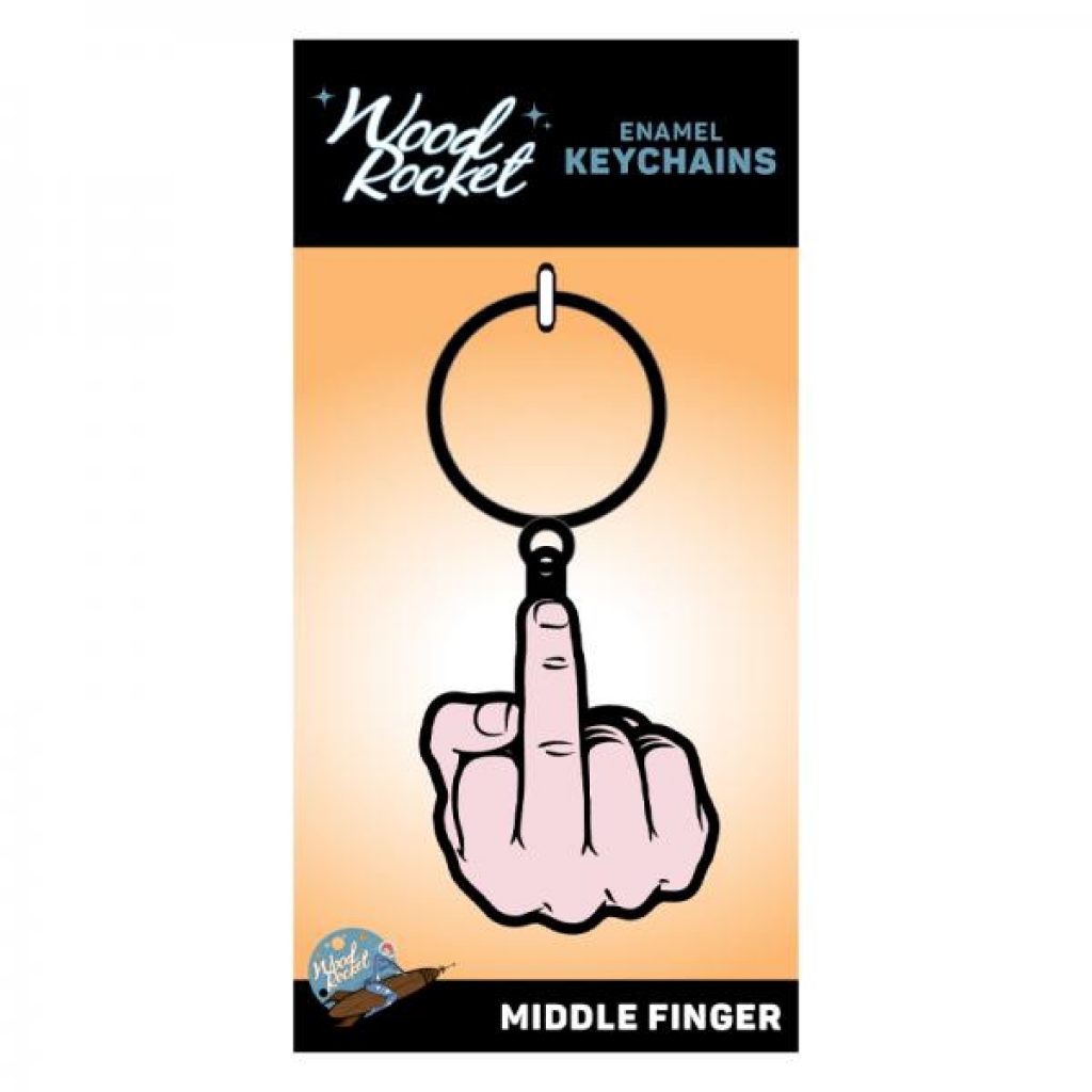 Sex Toy Keychain Middle Finger - Wood Rocket Llc