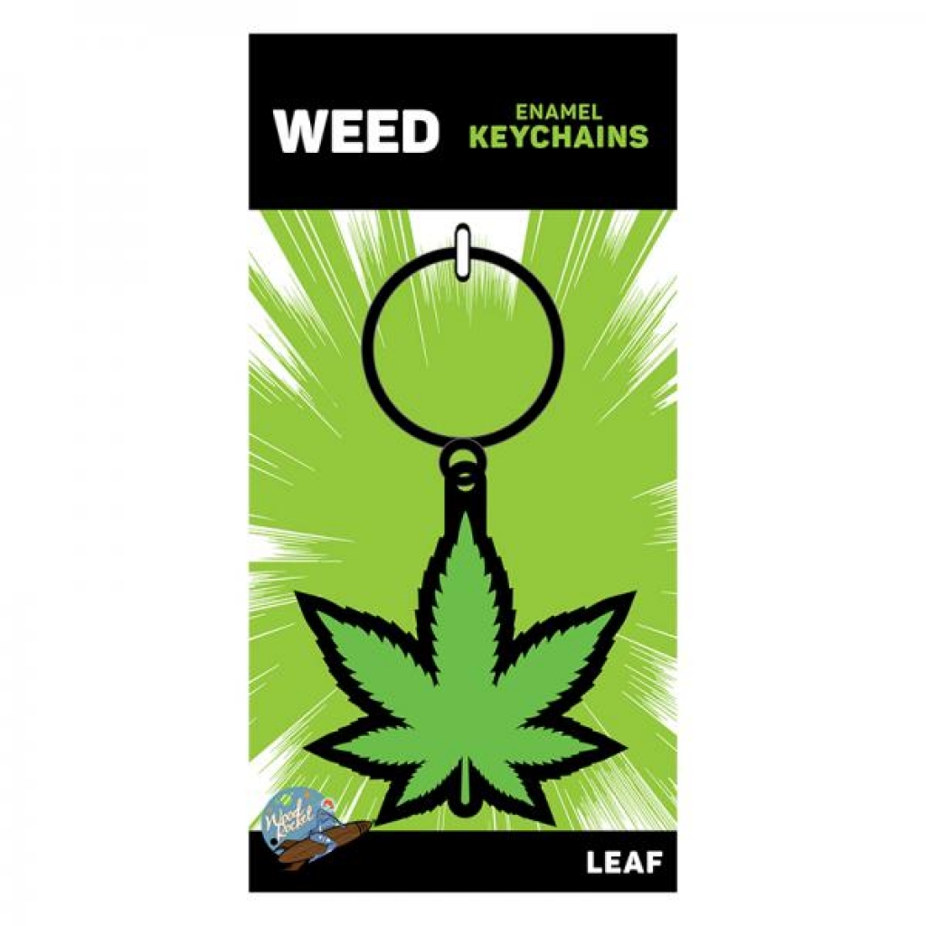 Weed Keychain Green Marijuana Leaf - Wood Rocket Llc