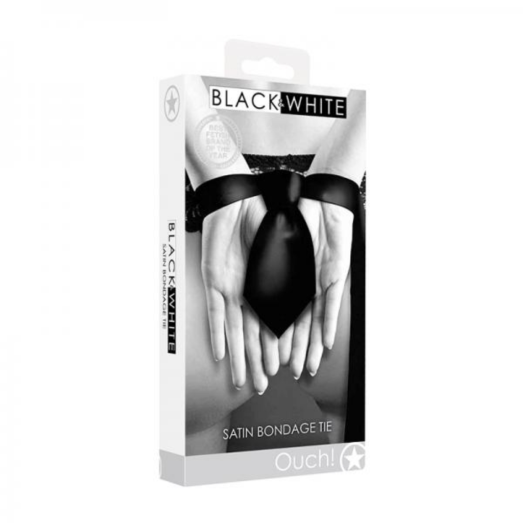 Ouch! Black & White Satin Bondage Tie Black - Shots America Llc