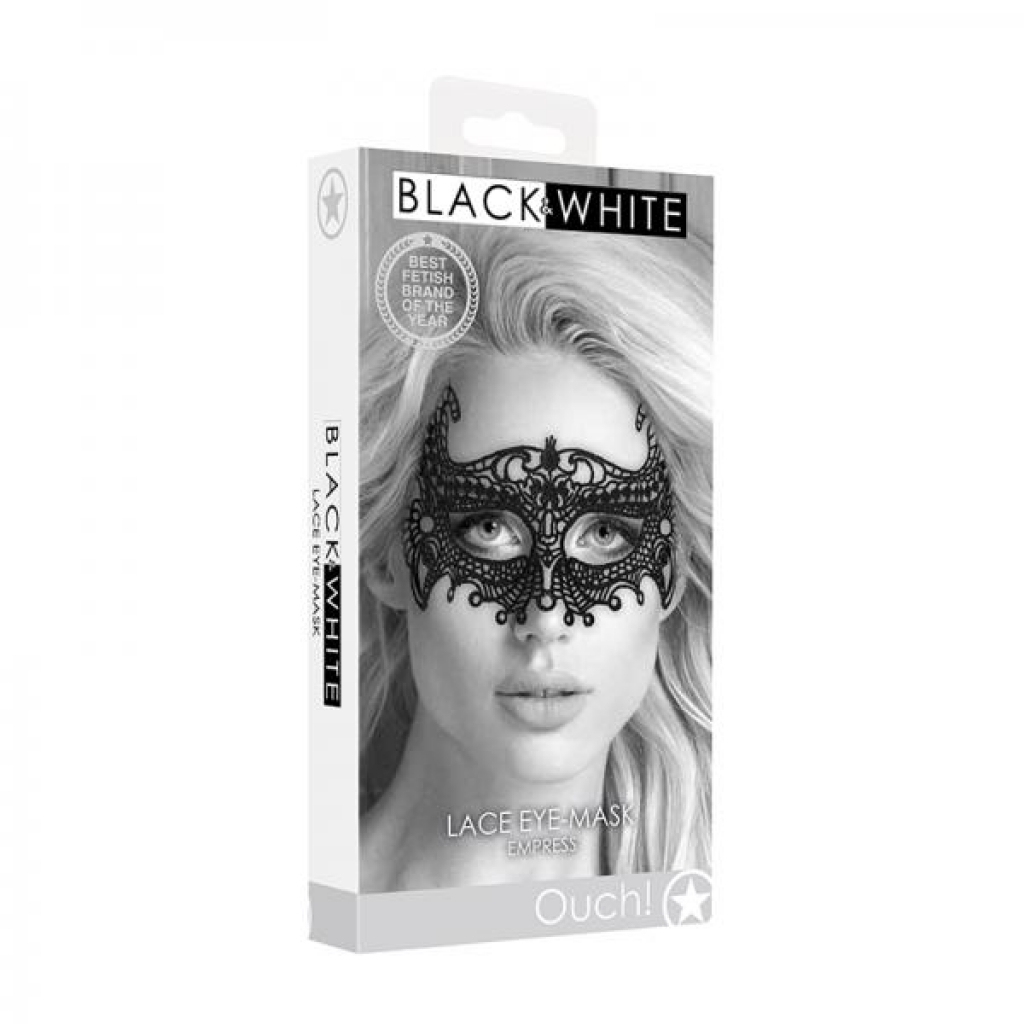 Ouch! Black & White Lace Eye Mask - Empress Black