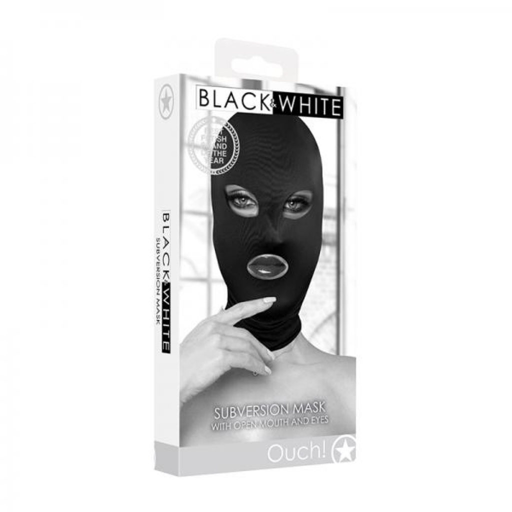 Ouch! Black & White Subversion Mask with Open Mouth and Eyes