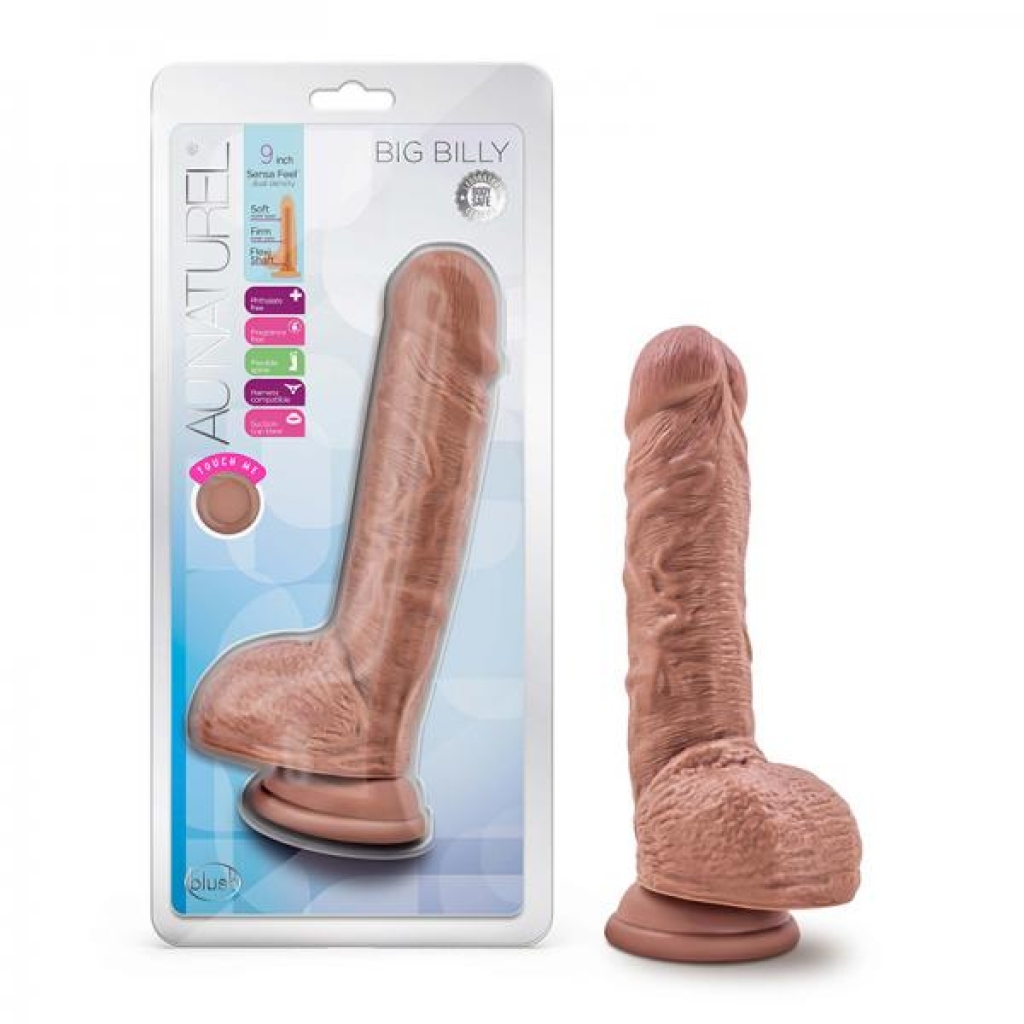 Au Naturel Big Billy Dildo - 9 In. Mocha