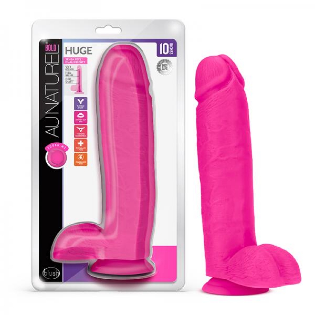 Au Naturel Bold Huge Dildo 10 In. - Pink