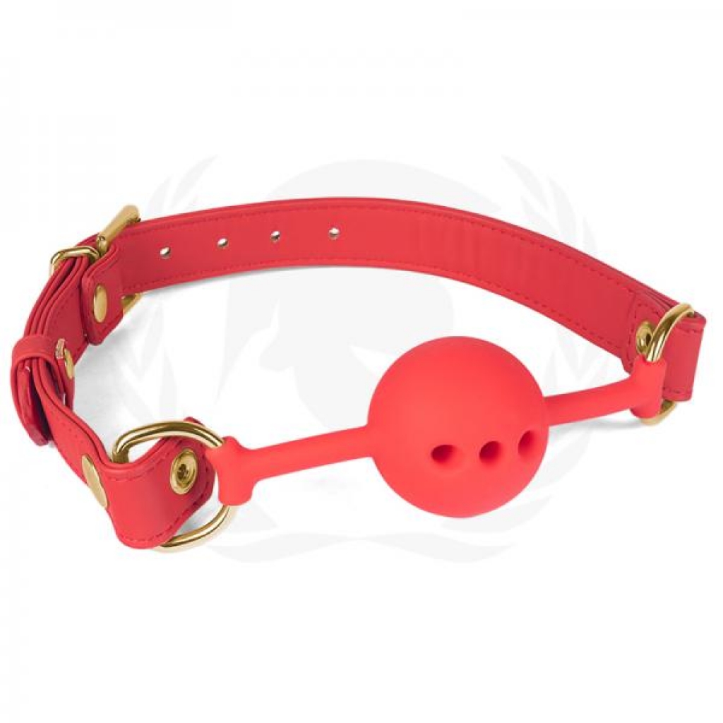 Spartacus 46 Mm Red Silicone Ball Gag With Red Pu Strap - Spartacus