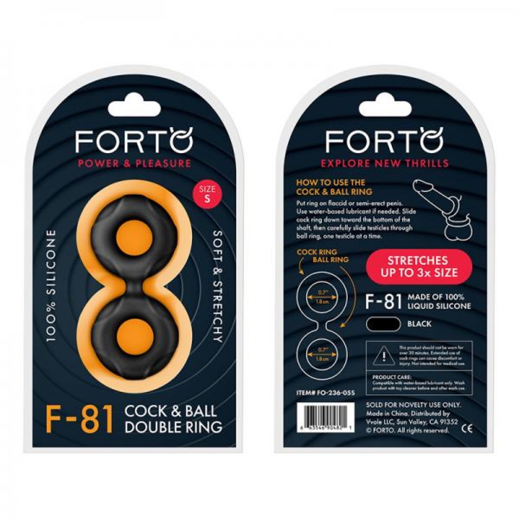 Forto F-81 Double Ring - Liquid Silicone, 44mm Black