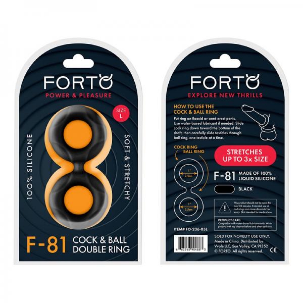 Forto F-81 Double Ring - Liquid Silicone 51mm - Black