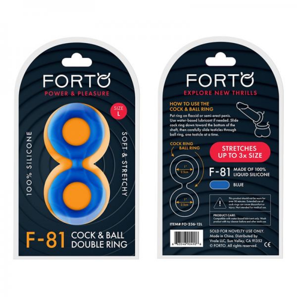 Forto F-81: Double Ring - Liquid Silicone 51 Mm - Blue