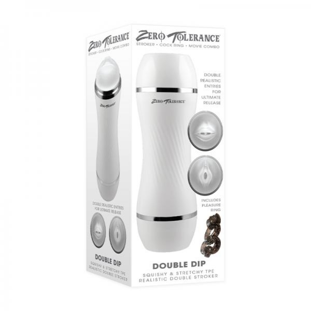 Zt Double Dip With Pleasure Ring White - Evolved Novelties