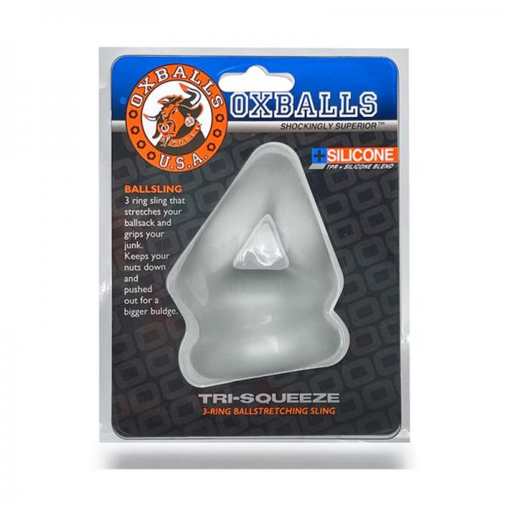 Oxballs Tri-squeeze Cocksling And Ballstretcher Clear Ice - Blue Ox Designs, Oxballs