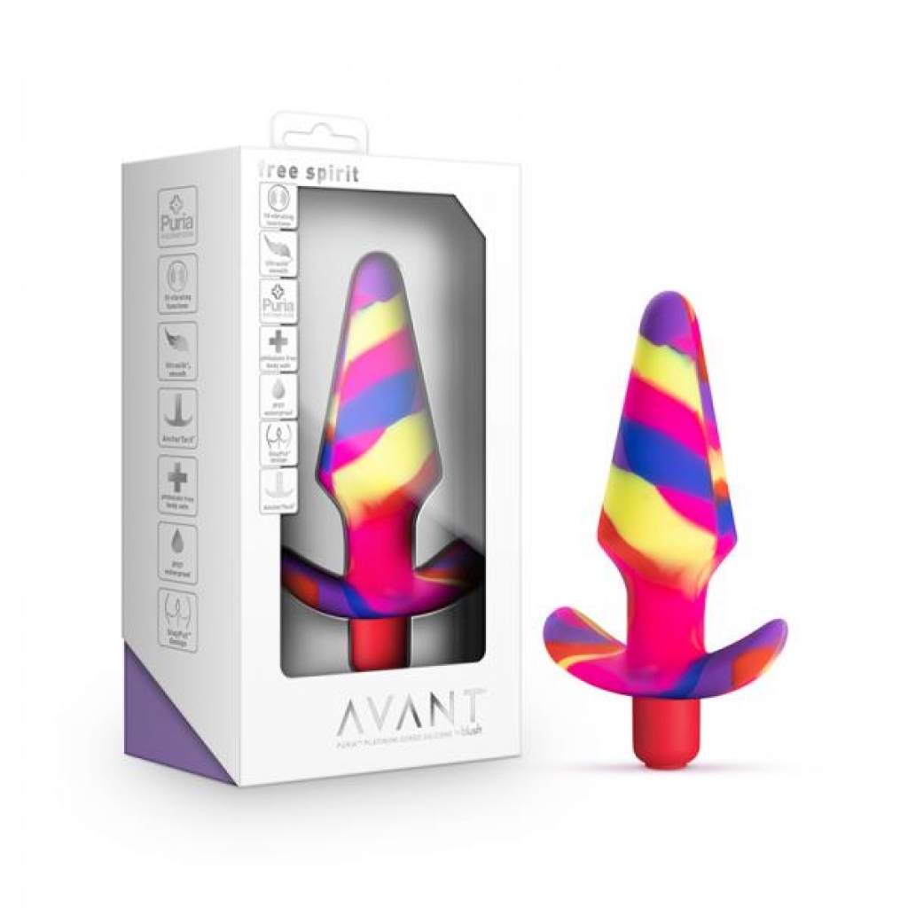 Avant Free Spirit Silicone Vibrating Butt Plug - Scarlet