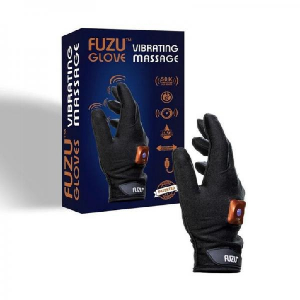 Fuzu Rechargeable Vibrating Massage Glove Right Hand Black - Deeva