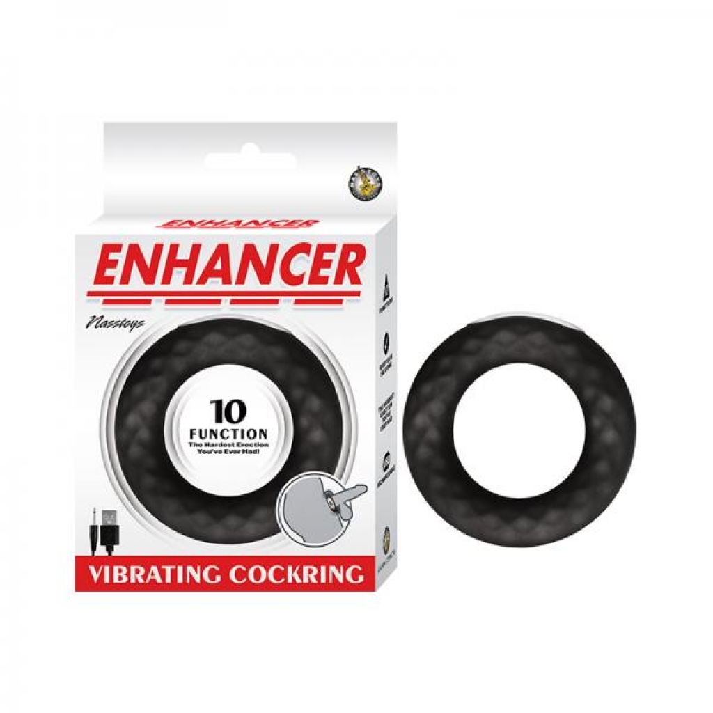 Nasstoys Enhancer Vibrating Cockring Silicone Black - Nasstoys